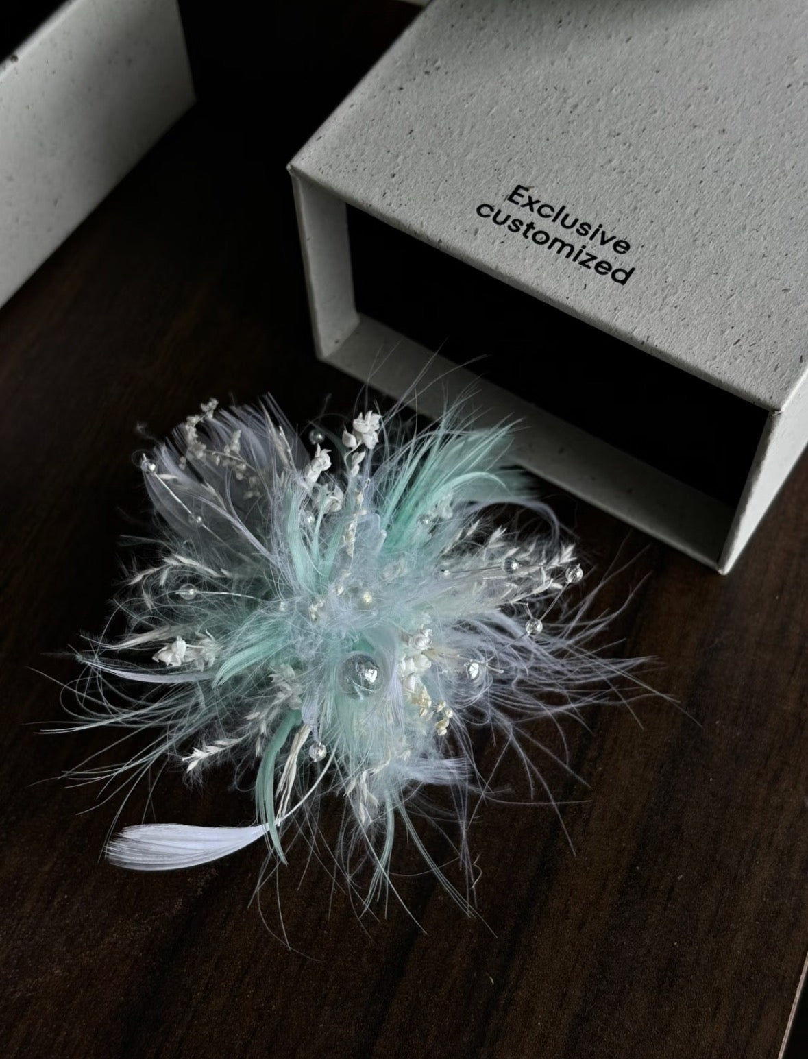 【Ice Sky Blue】The Epoch Collection - Purely handmade custom preserved flower ring