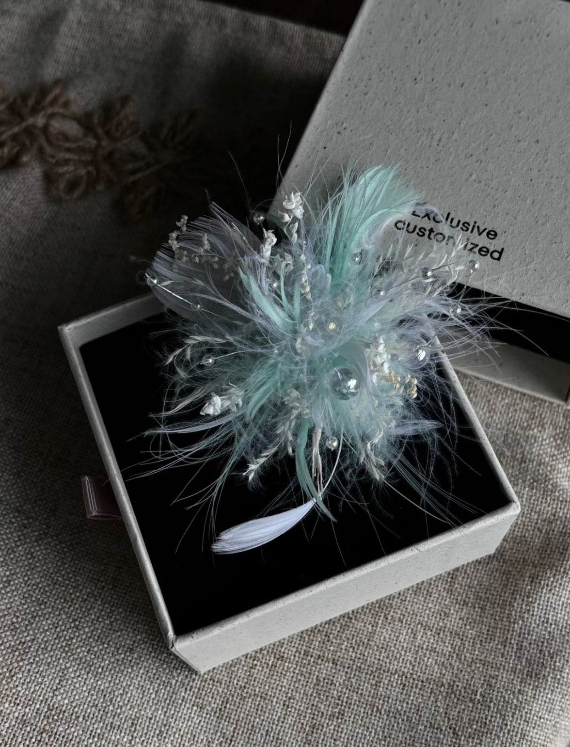 【Ice Sky Blue】The Epoch Collection - Purely handmade custom preserved flower ring
