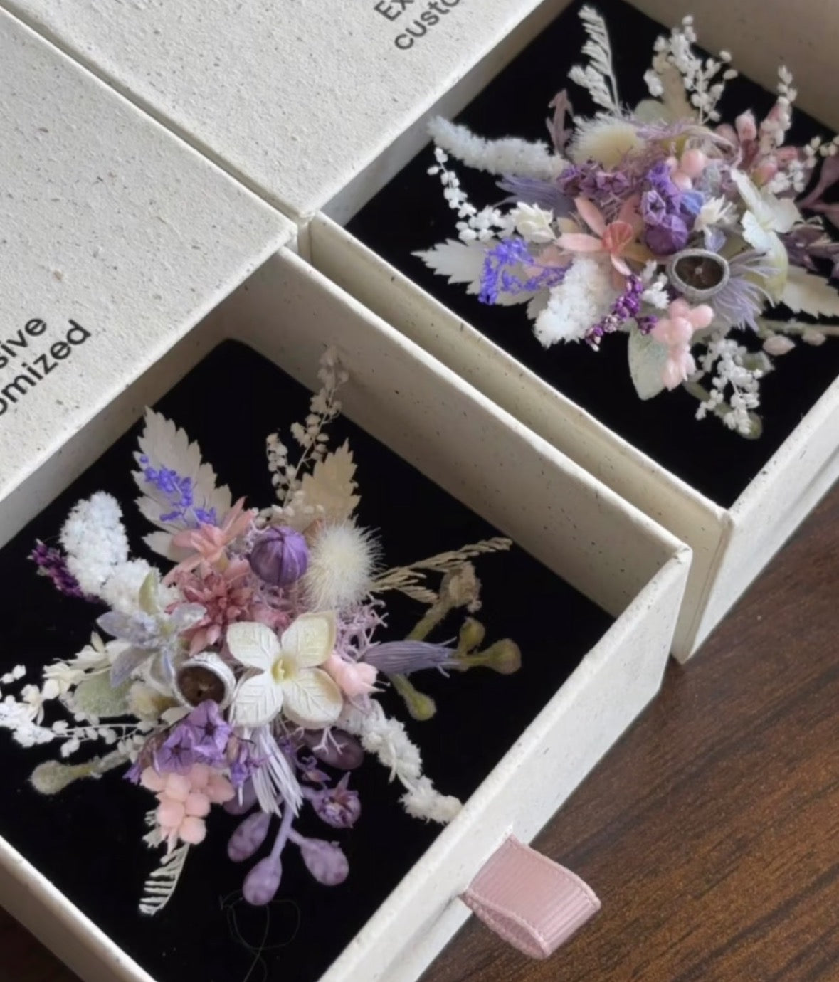 【Grapevine Nocturne】The Epoch Collection - Purely handmade custom preserved flower ring