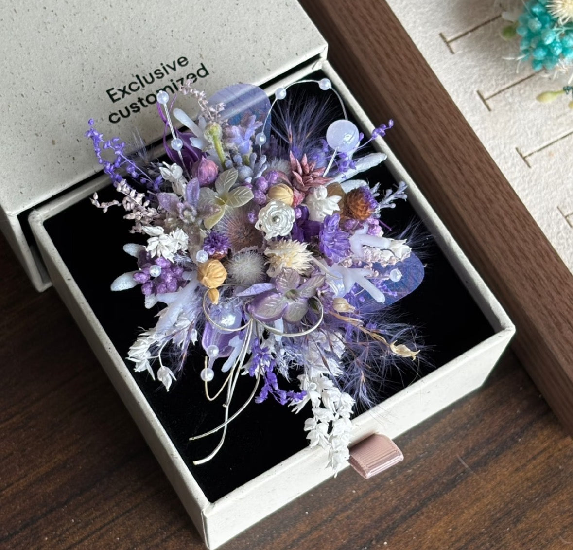 【Grape Overture】The Infinity Collection - Purely handmade custom preserved flower ring