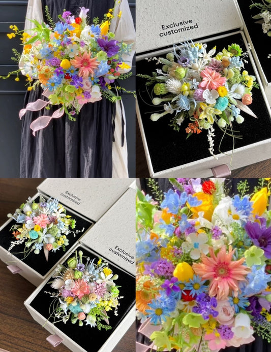 【Colorful Garden】The Infinity Collection - Purely handmade custom preserved flower ring