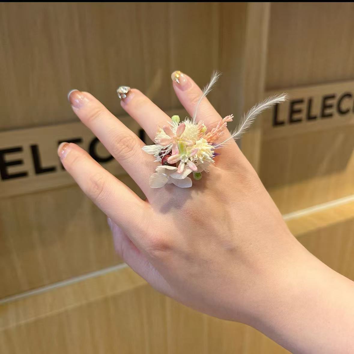 【PINK GARDEN】The Moment Collection -  Purely handmade custom preserved flower ring