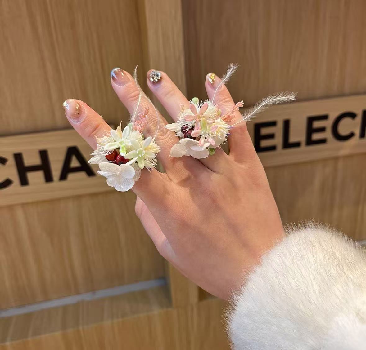 【PINK GARDEN】The Moment Collection -  Purely handmade custom preserved flower ring