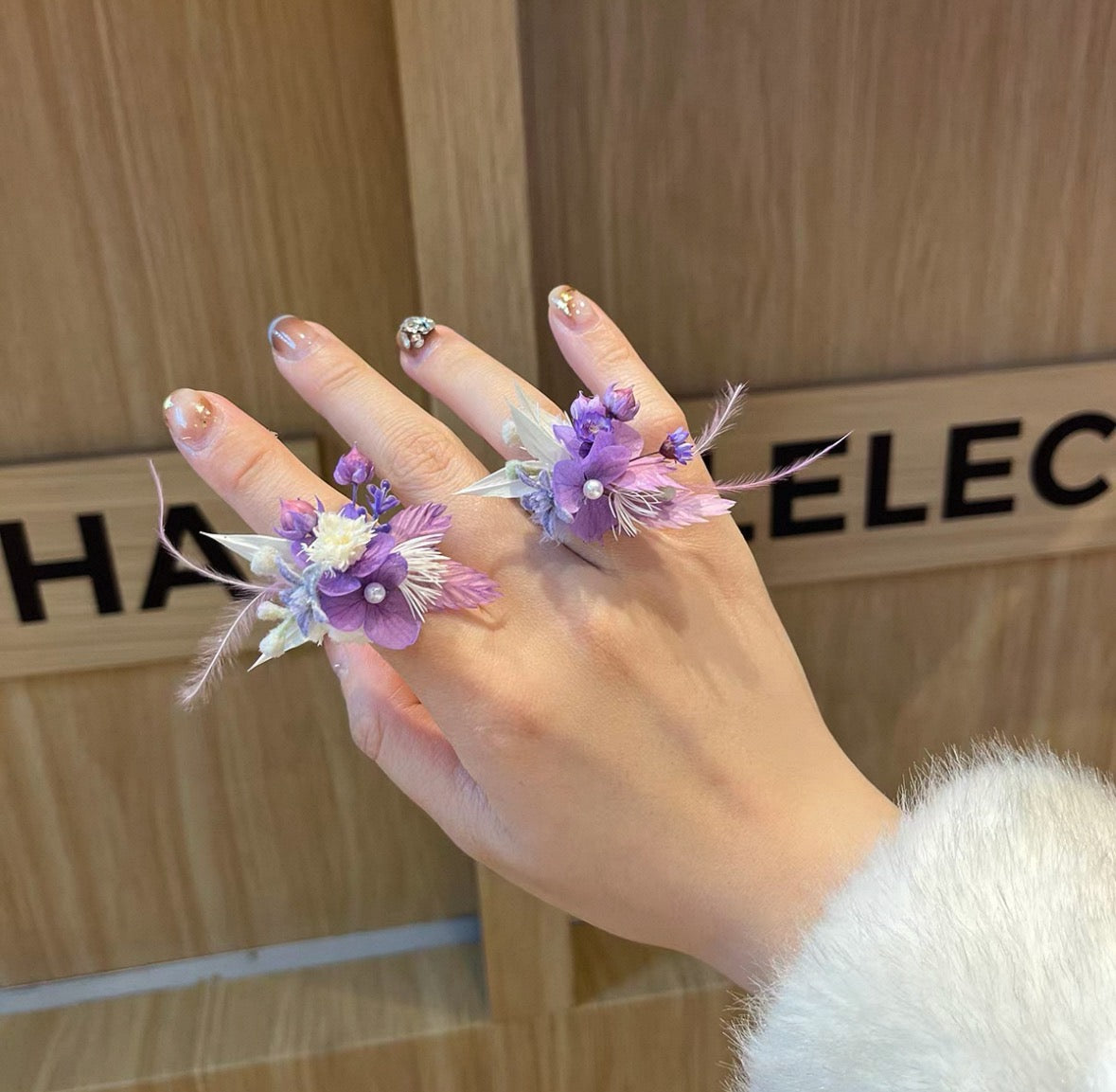 【PURPLE PARTY】The moment Collection - Purely handmade custom preserved flower ring