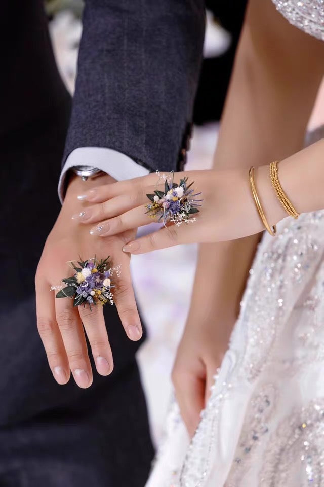 【Fireworks Couple Rings】The Epoch Collection - Purely handmade custom preserved flower ring