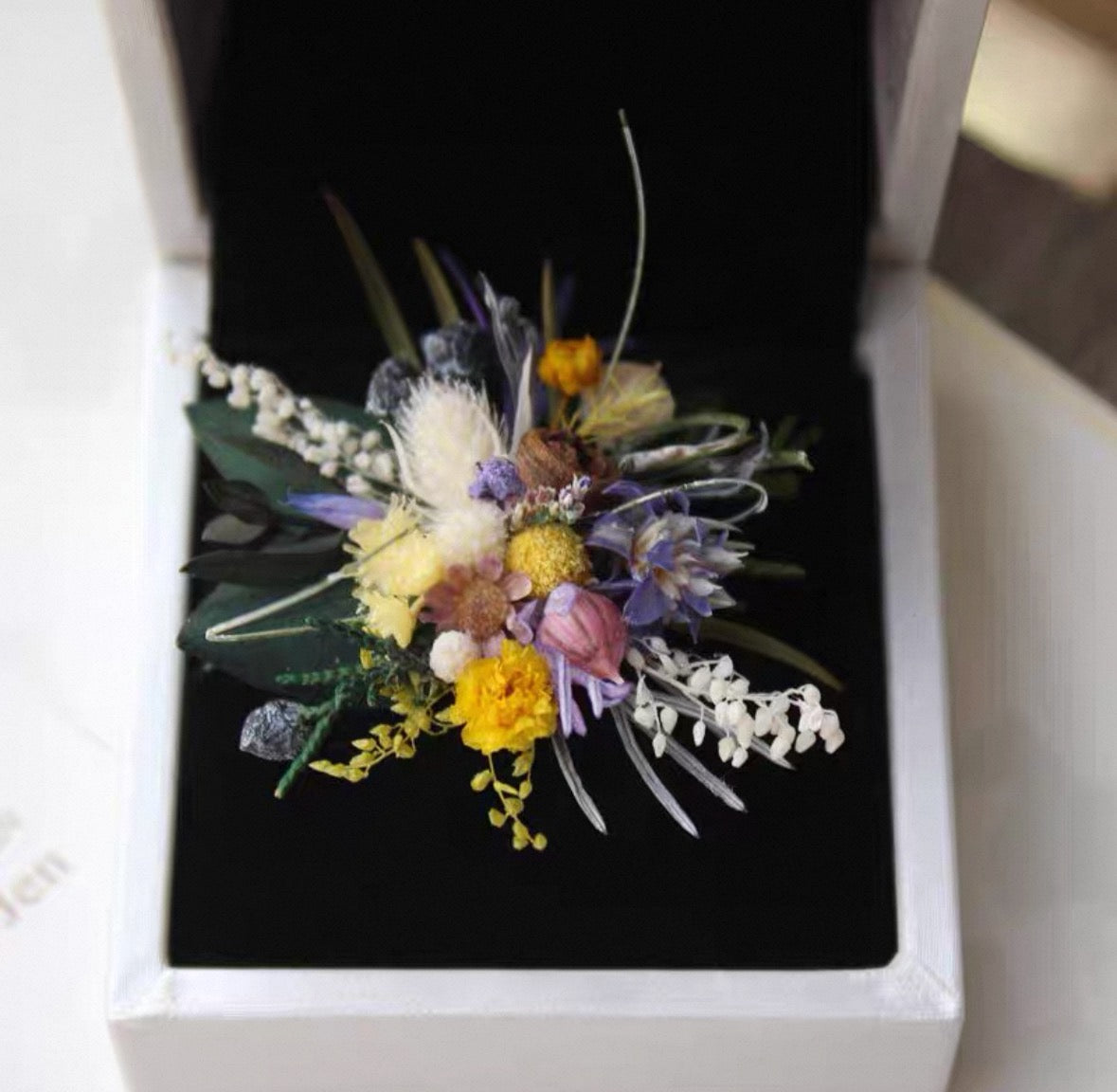 【Fireworks Couple Rings】The Epoch Collection - Purely handmade custom preserved flower ring