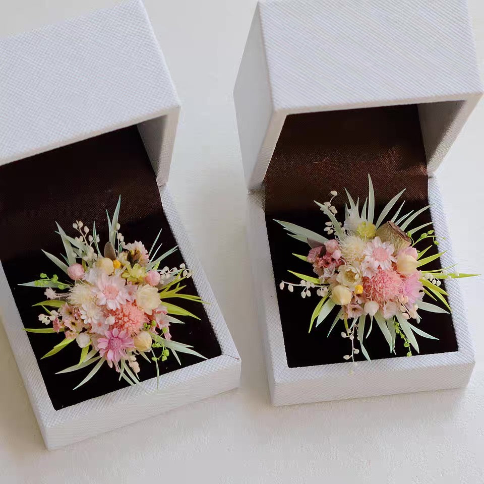 【Pink Flower Ball Series】The Epoch Collection - Purely handmade custom preserved flower ring
