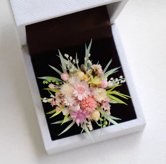 【Pink Flower Ball Series】The Epoch Collection - Purely handmade custom preserved flower ring