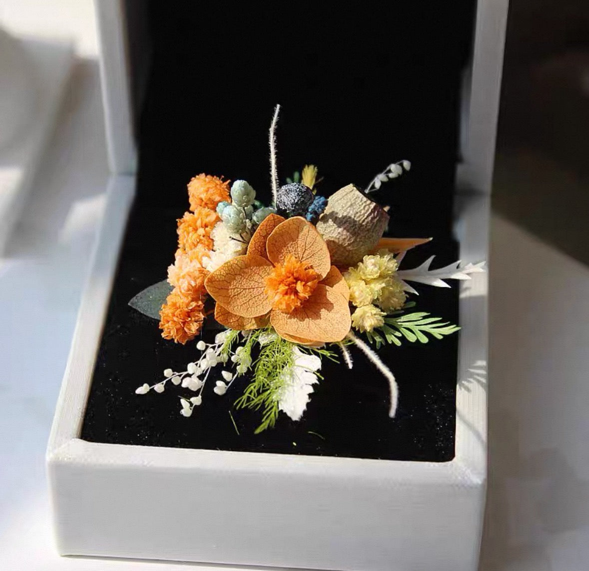 【Orange series】The Moment Collection - Purely handmade custom preserved flower ring