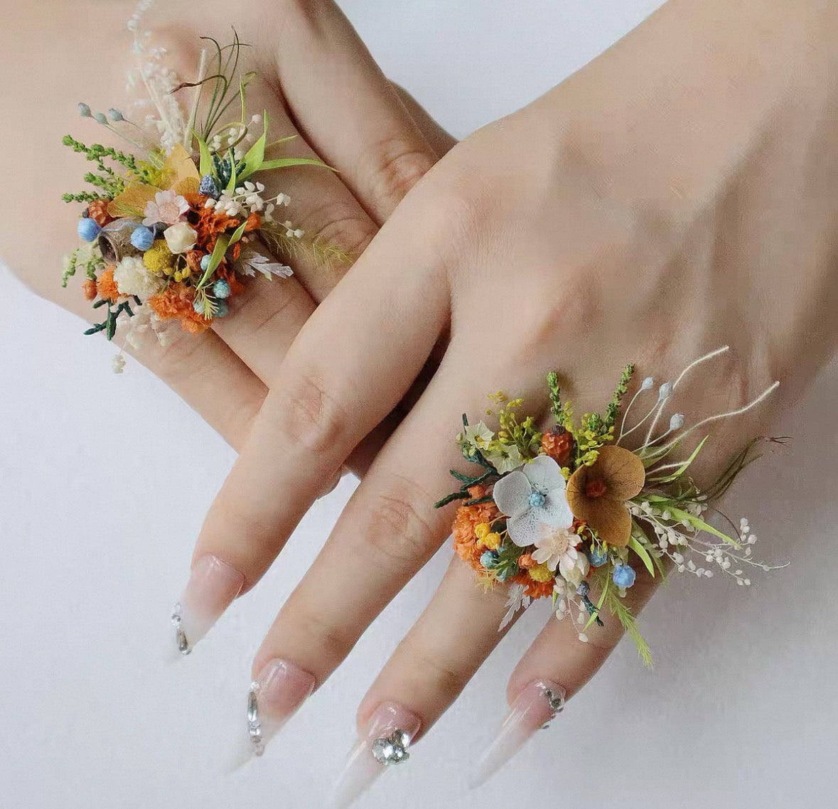 【Orange series】The Moment Collection - Purely handmade custom preserved flower ring