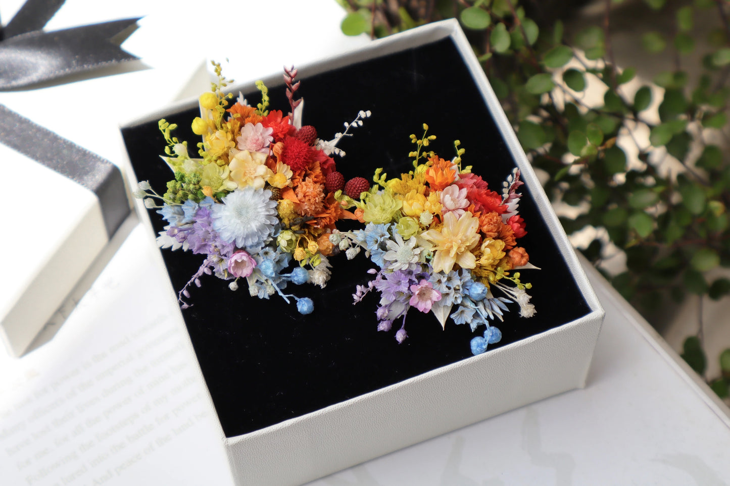【Rainbow colors】The Epoch Collection - Purely handmade custom preserved flower ring