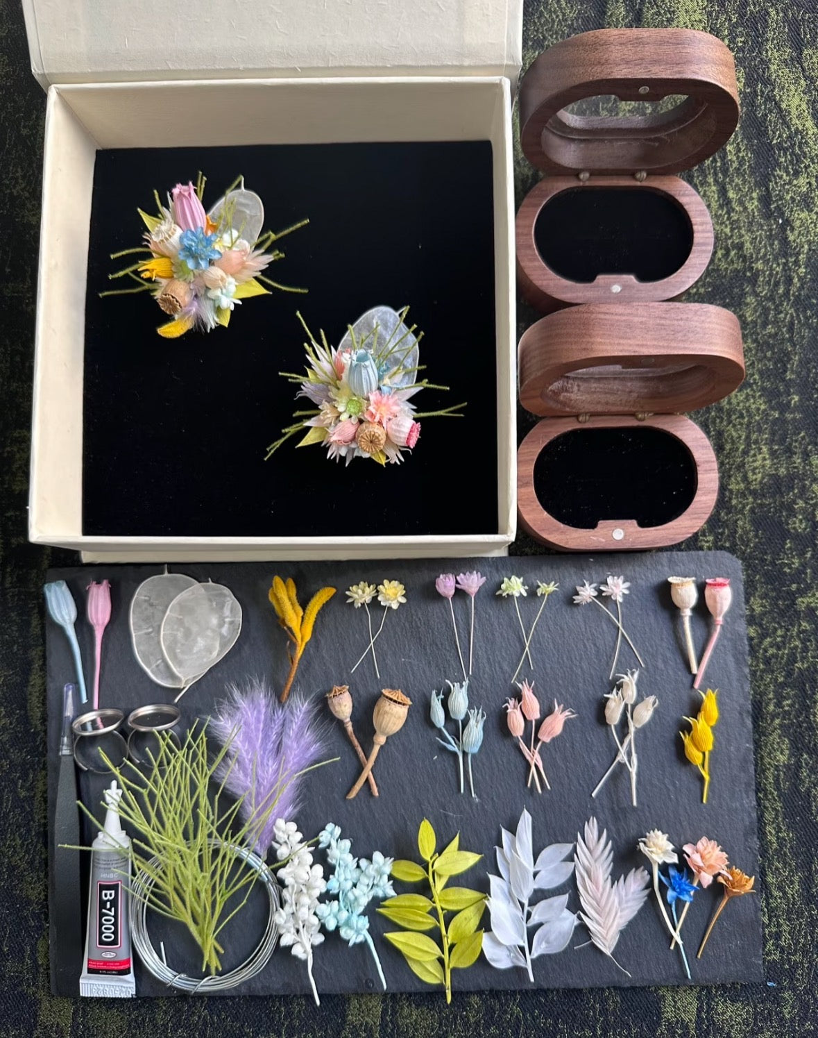 【DIY】-Colorful Paradise- Everlasting Flower Ring Material Kit(Colorful)