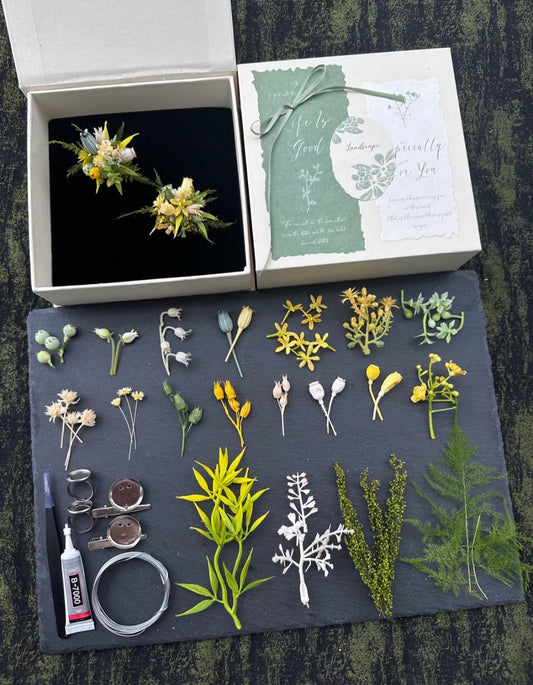 【DIY】-A Midsummer Night's Dream - Everlasting Flower Ring Material Kit(Yellow&Green&Blue))
