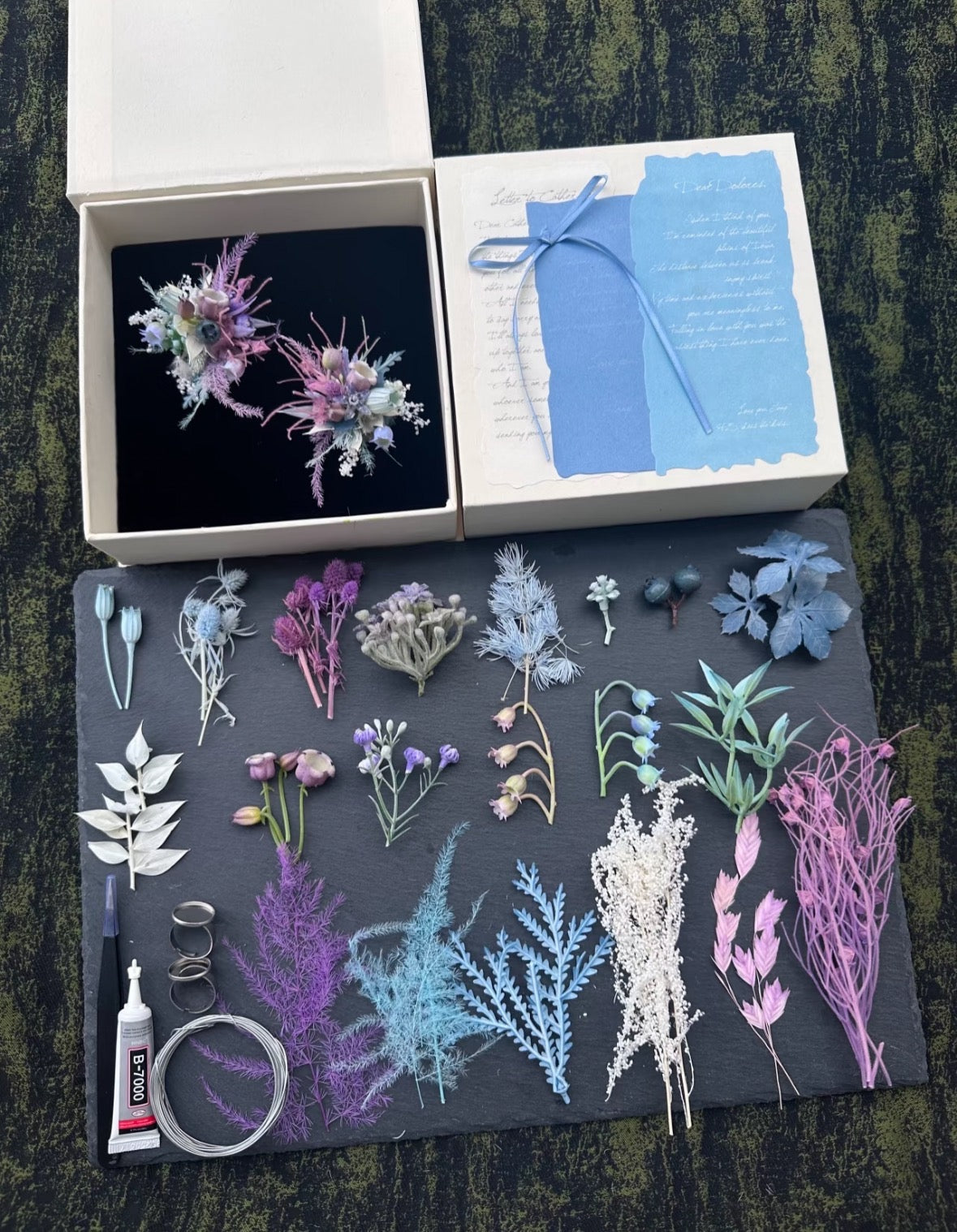 【DIY】- Proust - Everlasting Flower Ring Material Kit (Blue&Purple)