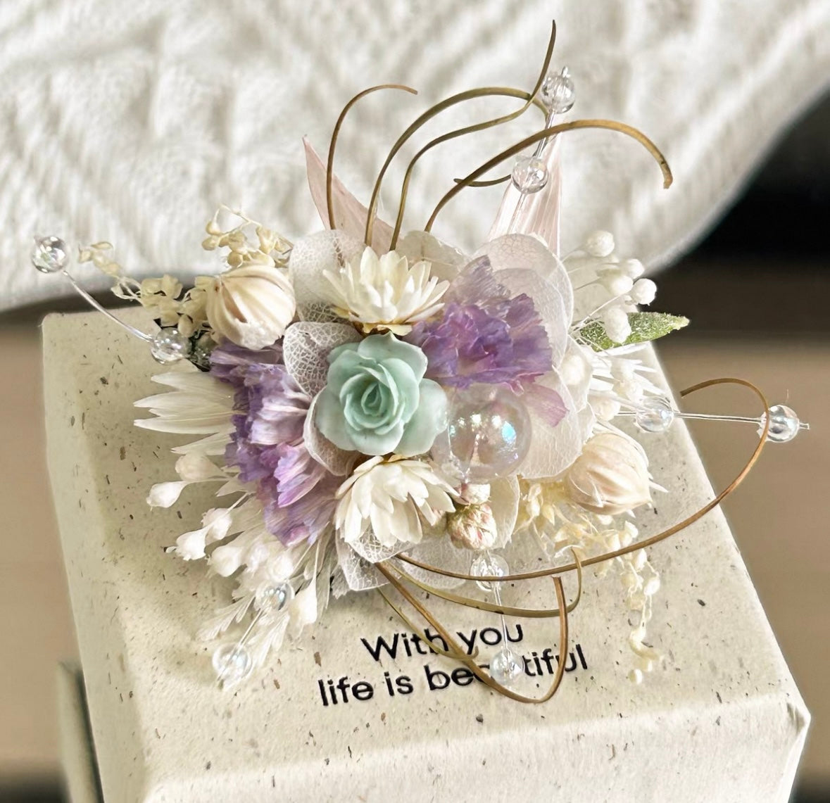 【Rosewood】The moment Collection - Purely handmade custom preserved flower ring