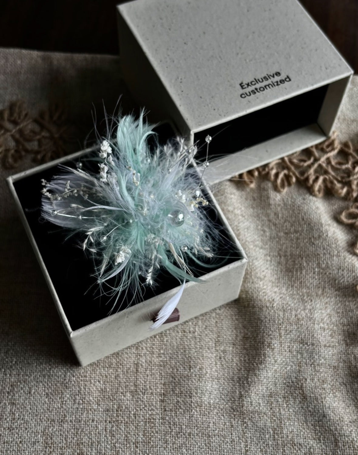 【Ice Sky Blue】The Epoch Collection - Purely handmade custom preserved flower ring