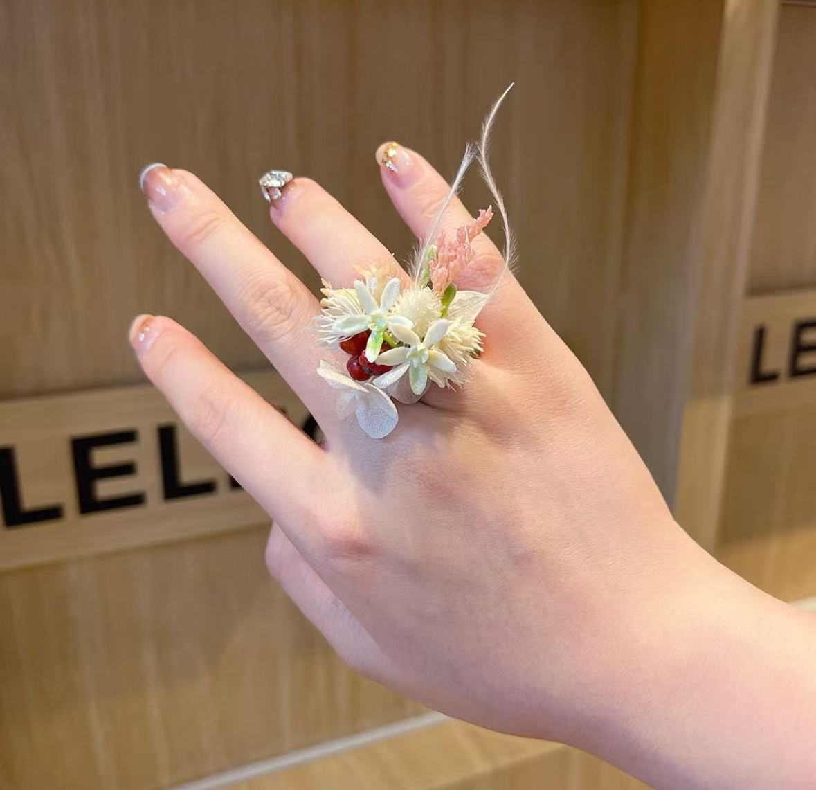 【PINK GARDEN】The Moment Collection -  Purely handmade custom preserved flower ring