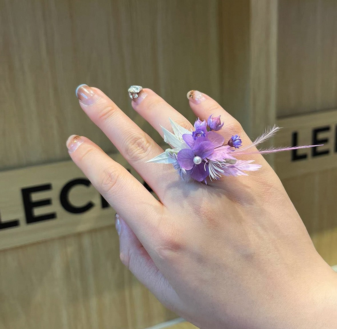 【PURPLE PARTY】The moment Collection - Purely handmade custom preserved flower ring