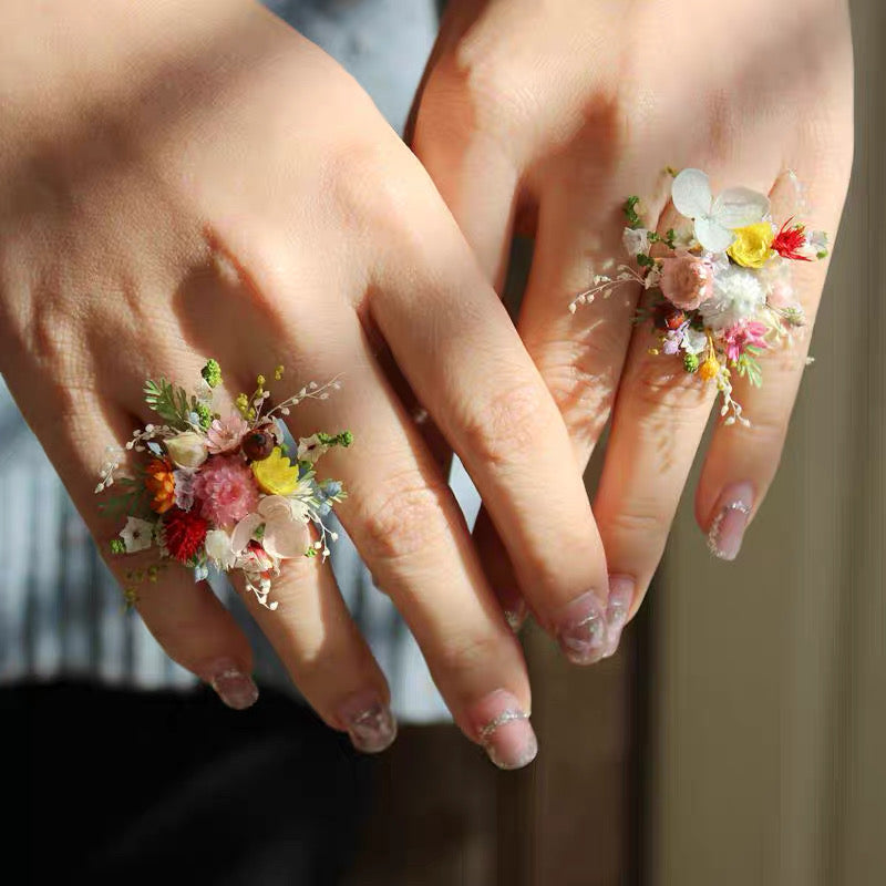 【Colorful Garden】The Epoch Collection - Purely handmade custom preserved flower ring