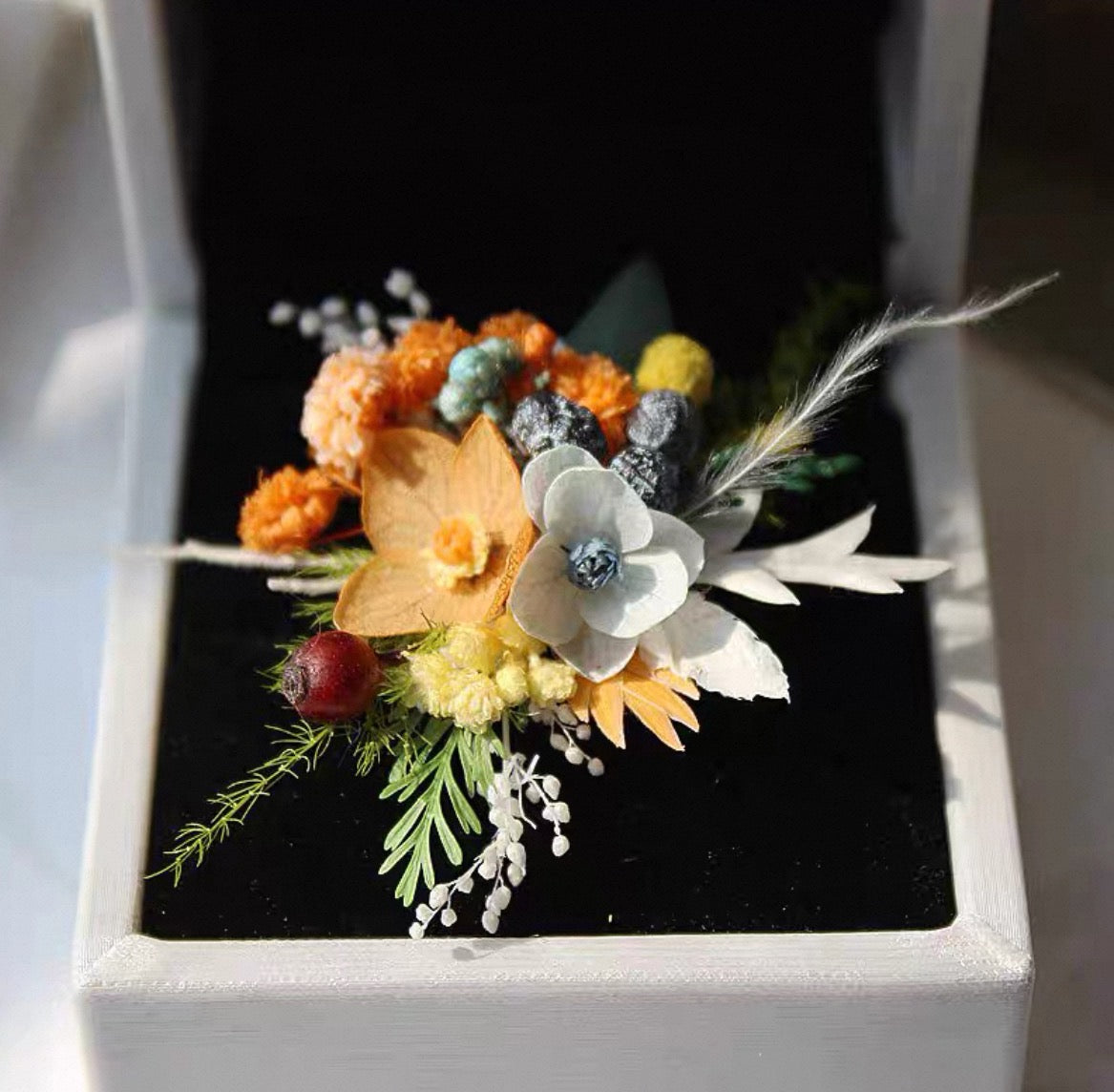 【Orange series】The Moment Collection - Purely handmade custom preserved flower ring