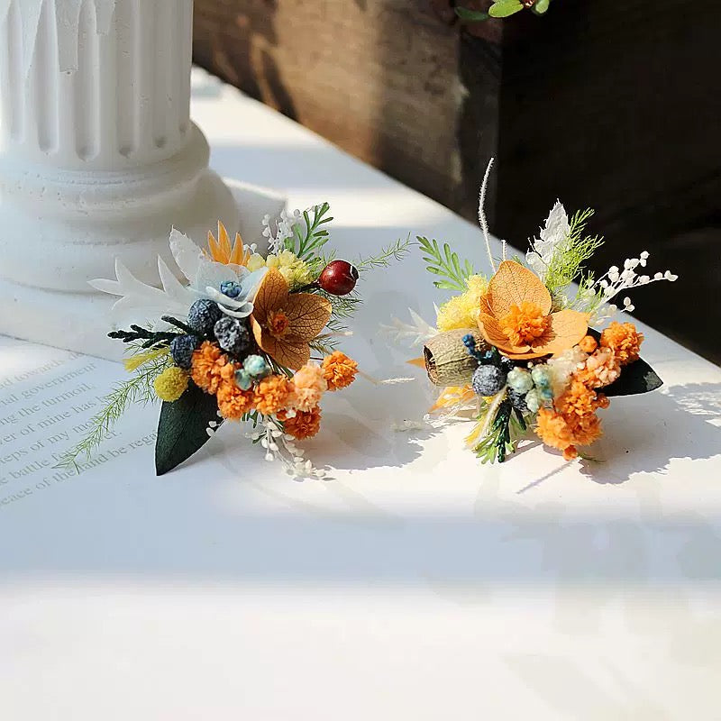 【Orange series】The Moment Collection - Purely handmade custom preserved flower ring