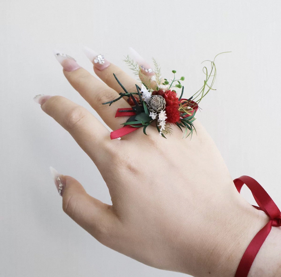 【Red roses】The Epoch Collection - Purely handmade custom preserved flower ring