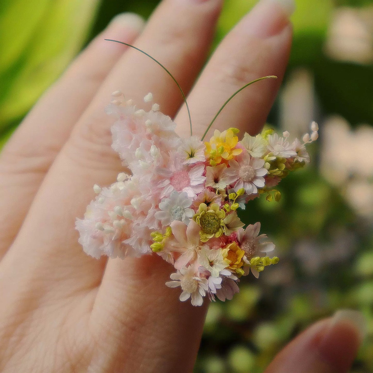 【Colorful Butterfly】The Epoch Collection - Purely handmade custom preserved flower ring