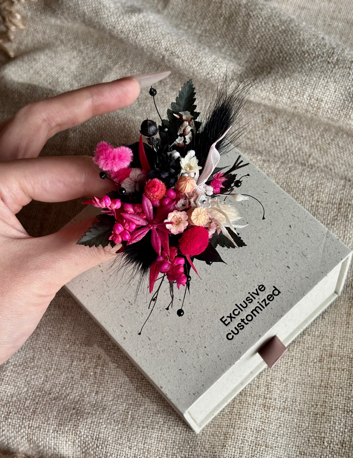 【Black Roseberry】The Infinity Collection - Purely handmade custom preserved flower ring