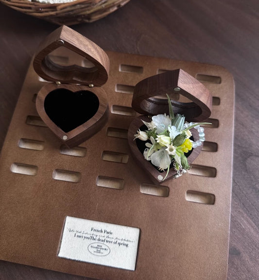 Preserved Flower Walnut Ring Box---You Deserve It