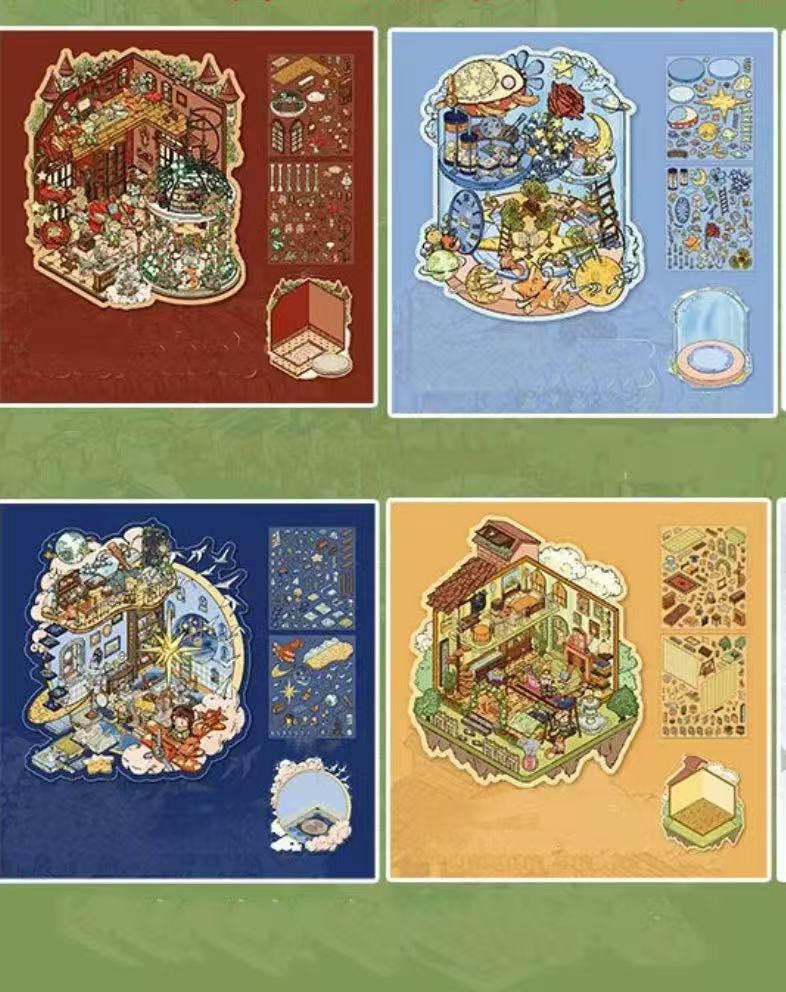 [Hot Selling] Dream Prince 1.0 series Landscaping Stickers 3D DIY De-stress Puzzle Stickers