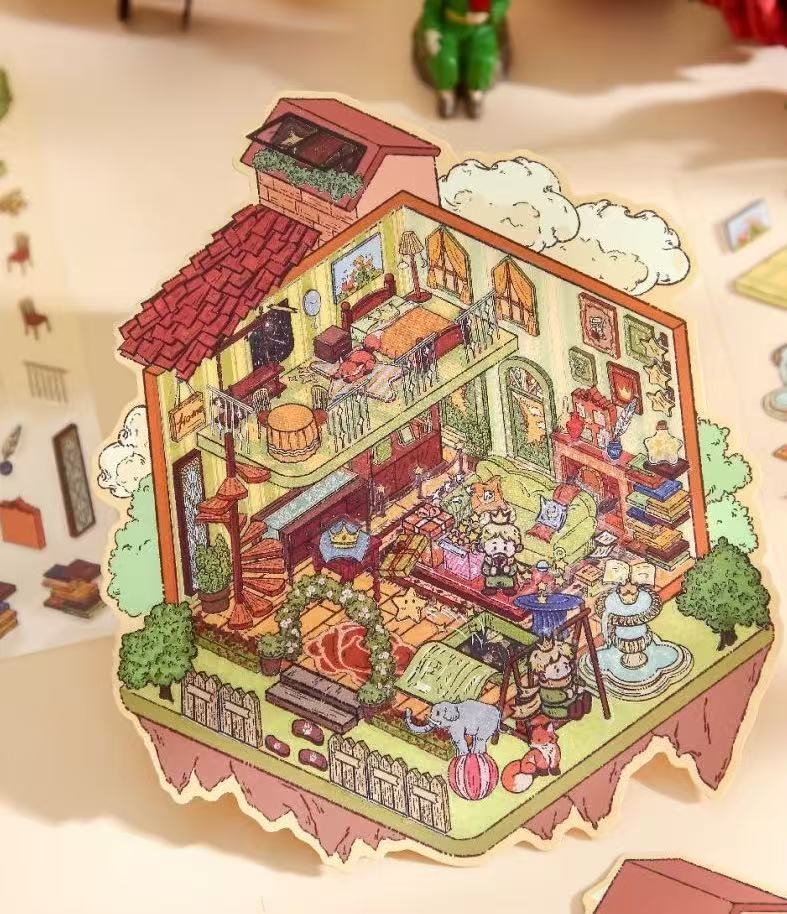 [Hot Selling] Dream Prince 1.0 series Landscaping Stickers 3D DIY De-stress Puzzle Stickers