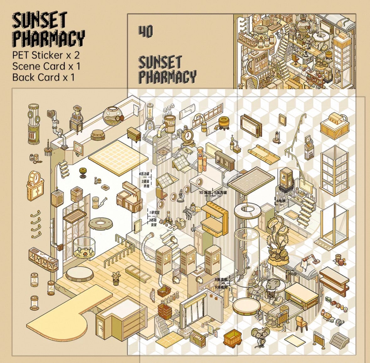 [Hot Selling] Wasteland Sounds series Landscaping Stickers 3D DIY De-stress Puzzle Stickers