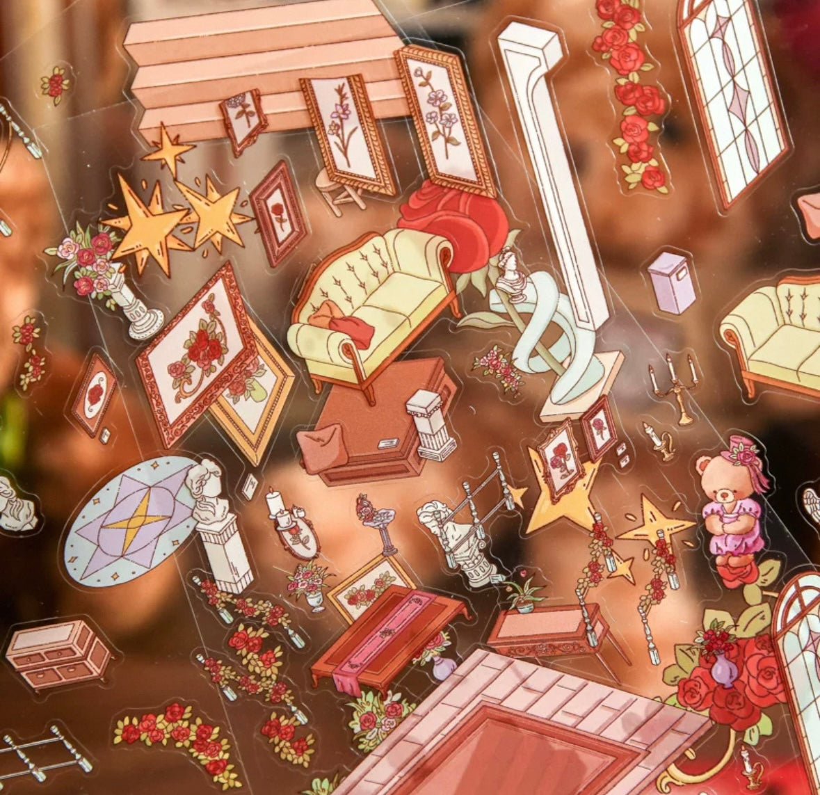 [Hot Selling] Bear Romantic House Series Landscaping Stickers 3D DIY De-stress Puzzle Stickers