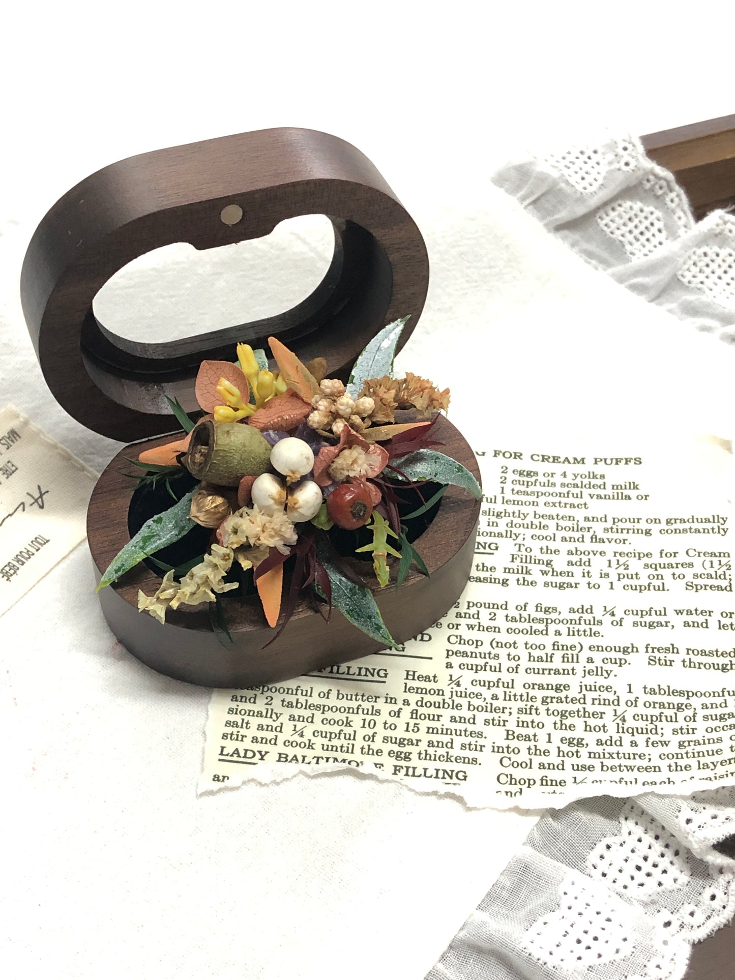 【Autumn Atmosphere】The Moment Collection—— Purely handmade custom preserved flower ring