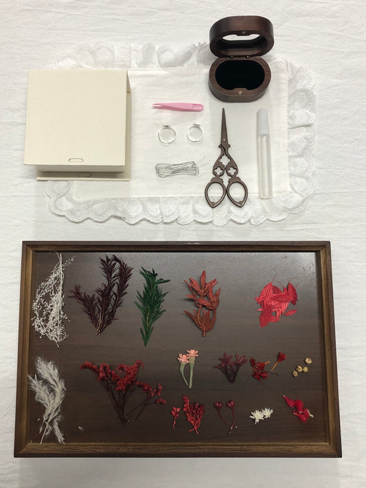 【DIY】-Christmas Party- Everlasting Flower Ring Material Kit(White)