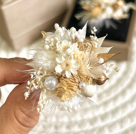 【Moonlight Gold 】The moment Collection - Purely handmade custom preserved flower ring