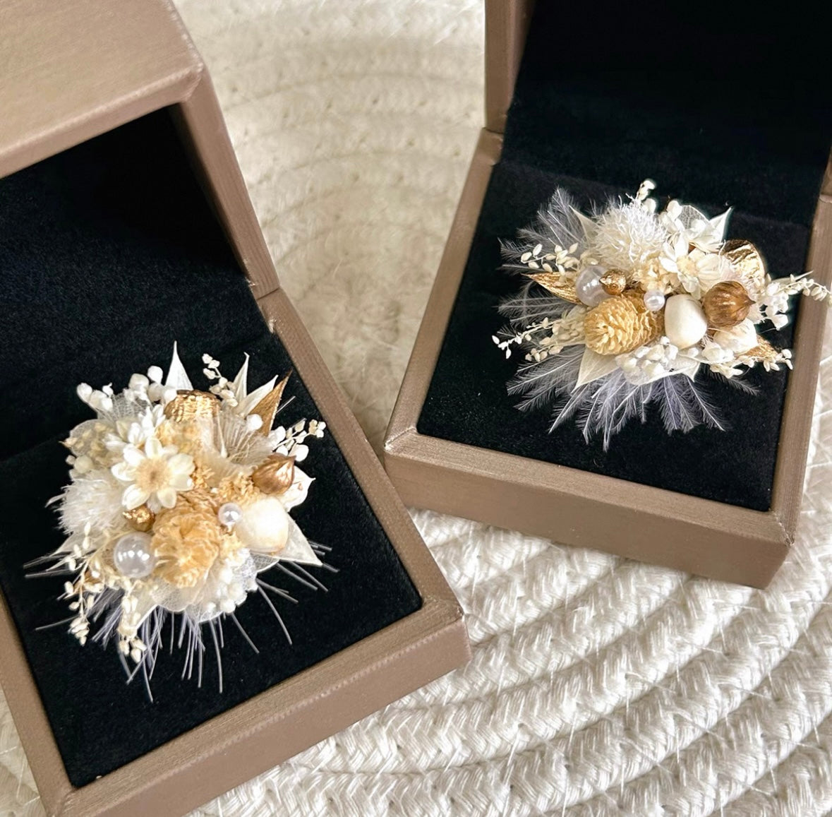 【Moonlight Gold 】The moment Collection - Purely handmade custom preserved flower ring