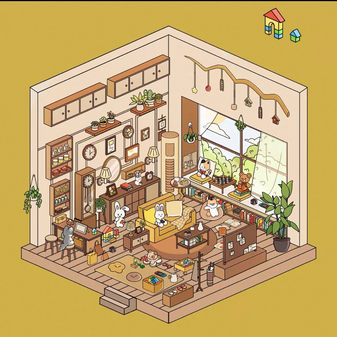 [Hot Selling] Life Party Series Landscaping Stickers 3D DIY De-stress Puzzle Stickers