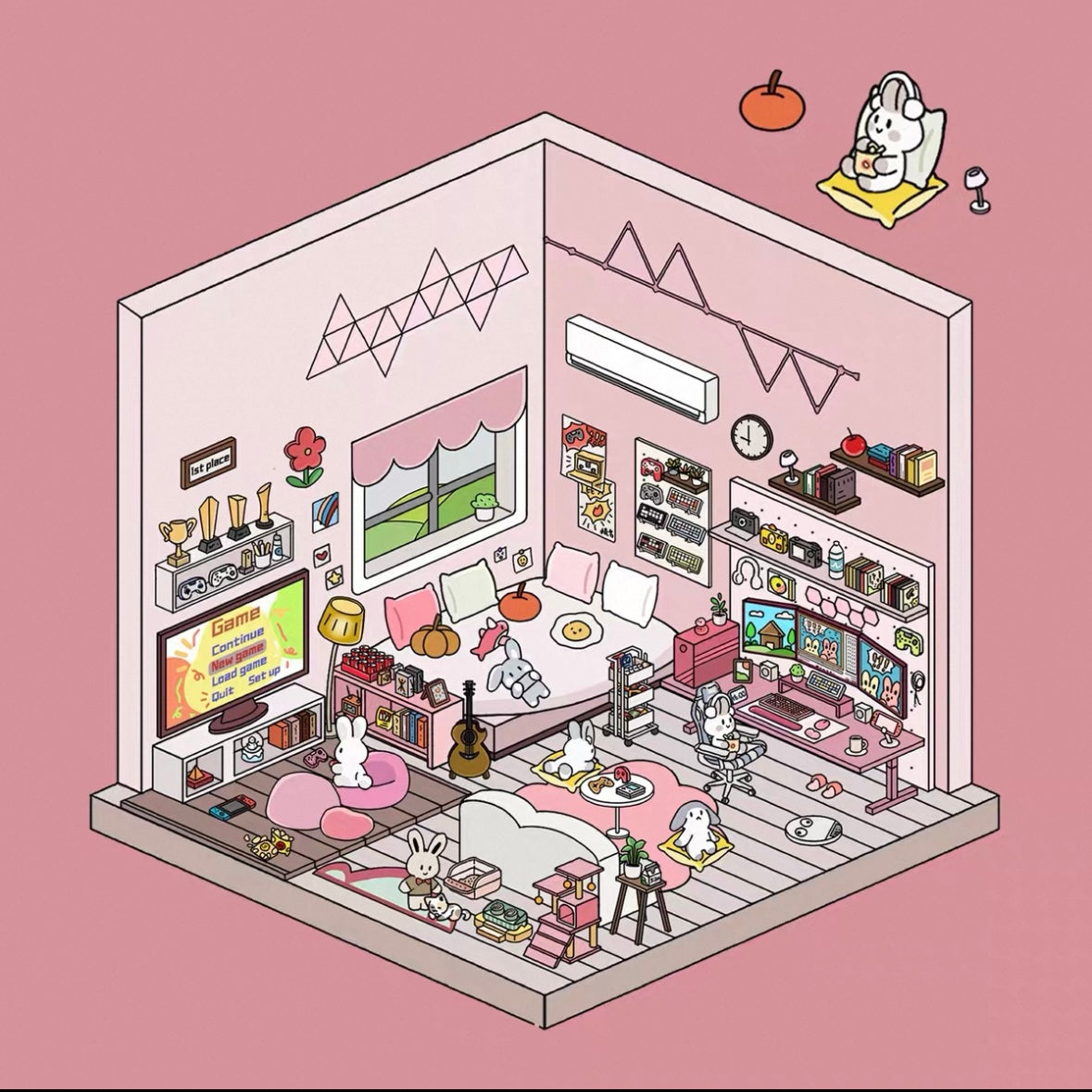 [Hot Selling] Life Party Series Landscaping Stickers 3D DIY De-stress Puzzle Stickers