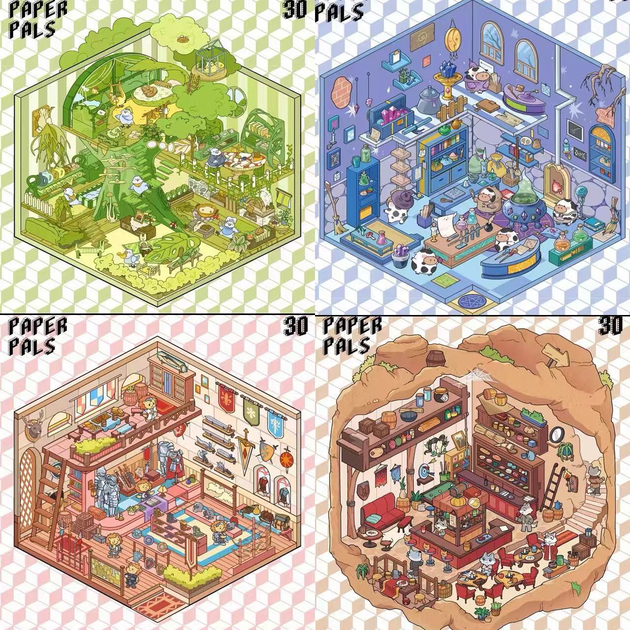 [Hot Selling] Fantasyland series Landscaping Stickers 3D DIY De-stress Puzzle Stickers