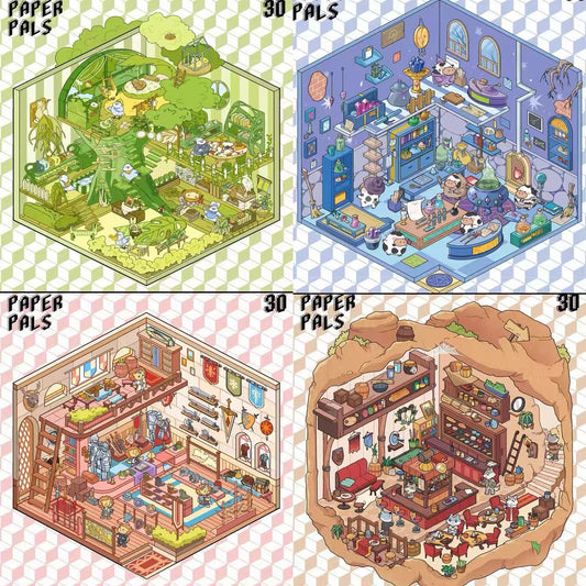 [Hot Selling] Fantasyland series Landscaping Stickers 3D DIY De-stress Puzzle Stickers
